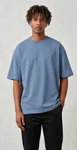 Wave Break Oversized Bamboo Tee – Cyan