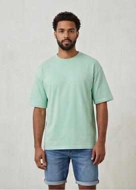 Wave Break Oversized Bamboo Tee – Shallow White